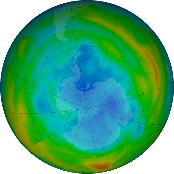 Antarctic ozone map for 03 August 2017